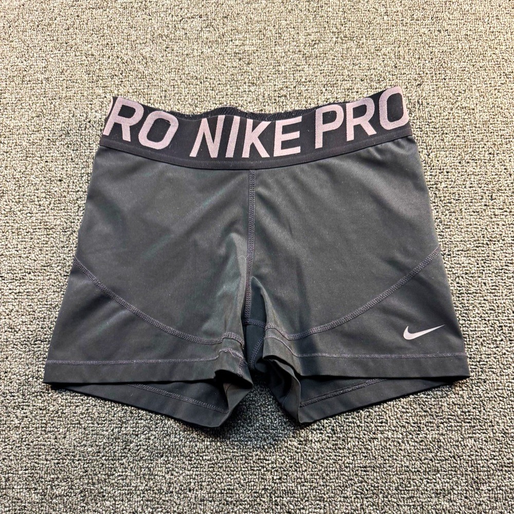 Nike Pro Dri-FIT Shorts Women's Black Compression Pull On Elastic Waist M